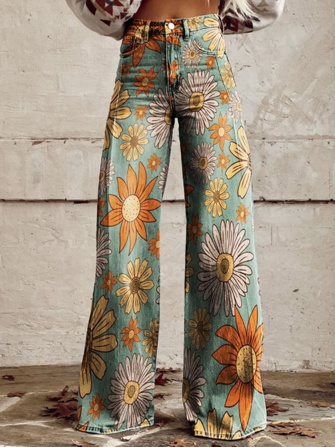 Vintage Bloemenpatroon Palazzo Broek - Van Dongen Mode