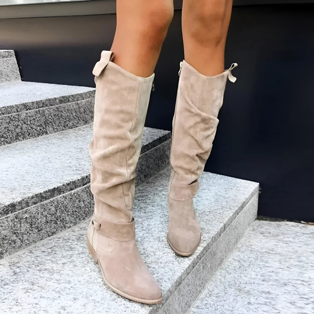 Stijlvolle Suède Knieboots - Van Dongen Mode