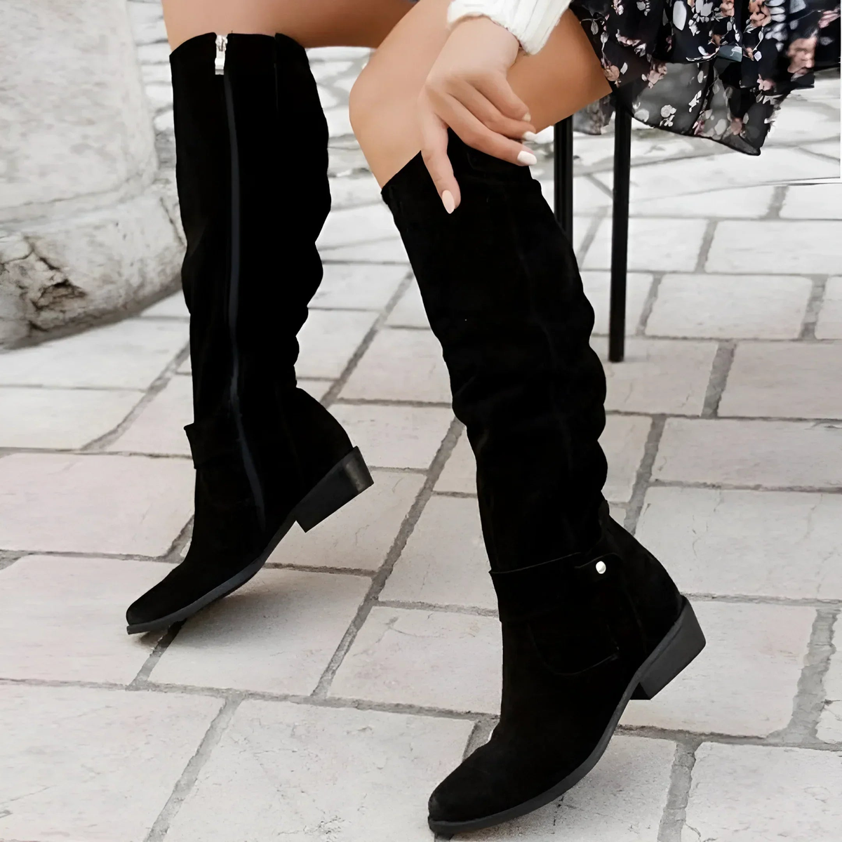 Stijlvolle Suède Knieboots - Van Dongen Mode