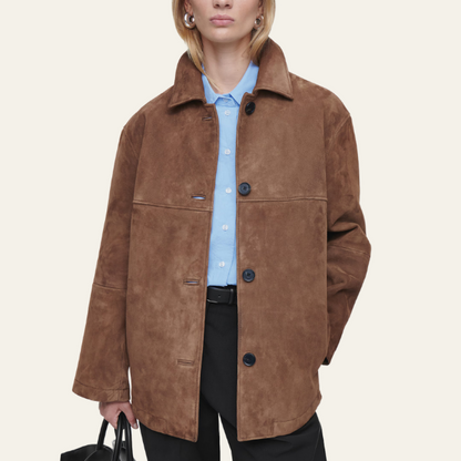 Suède Jas met Kraag - Van Dongen Mode