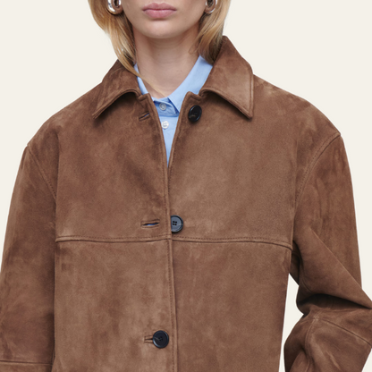 Suède Jas met Kraag - Van Dongen Mode
