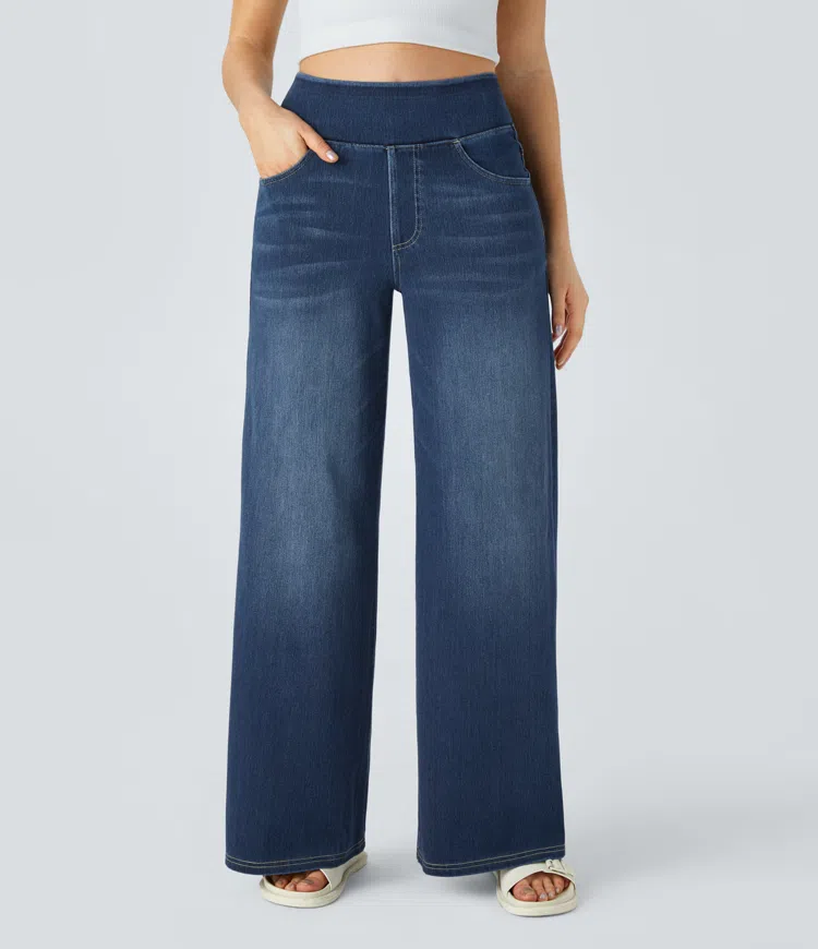Comfortabele Jeans met Hoge Taille - Van Dongen Mode
