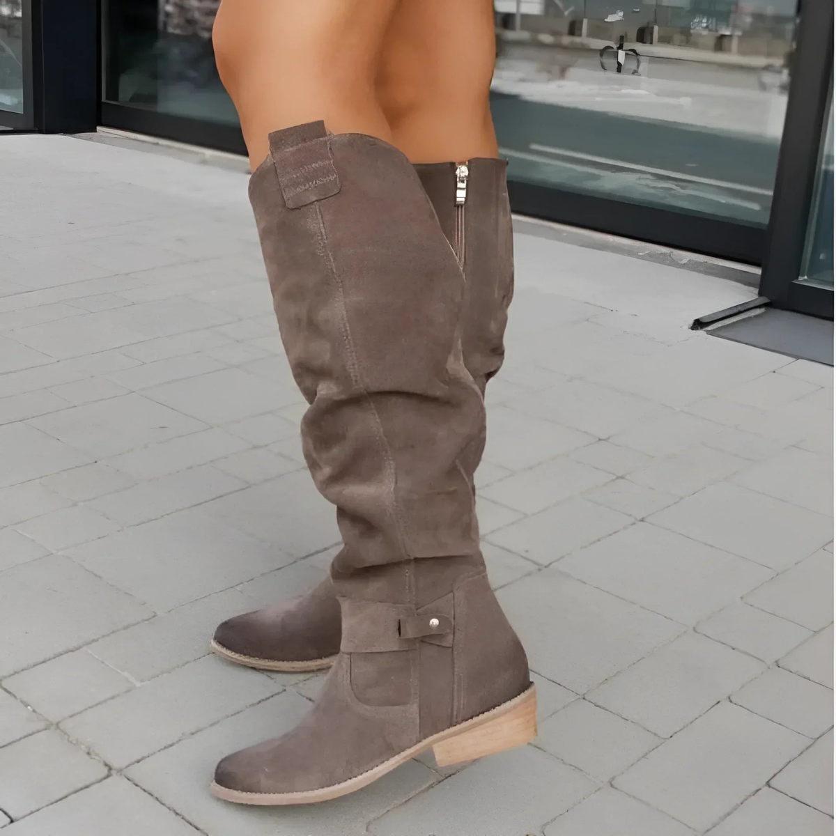 Stijlvolle Suède Knieboots - Van Dongen Mode