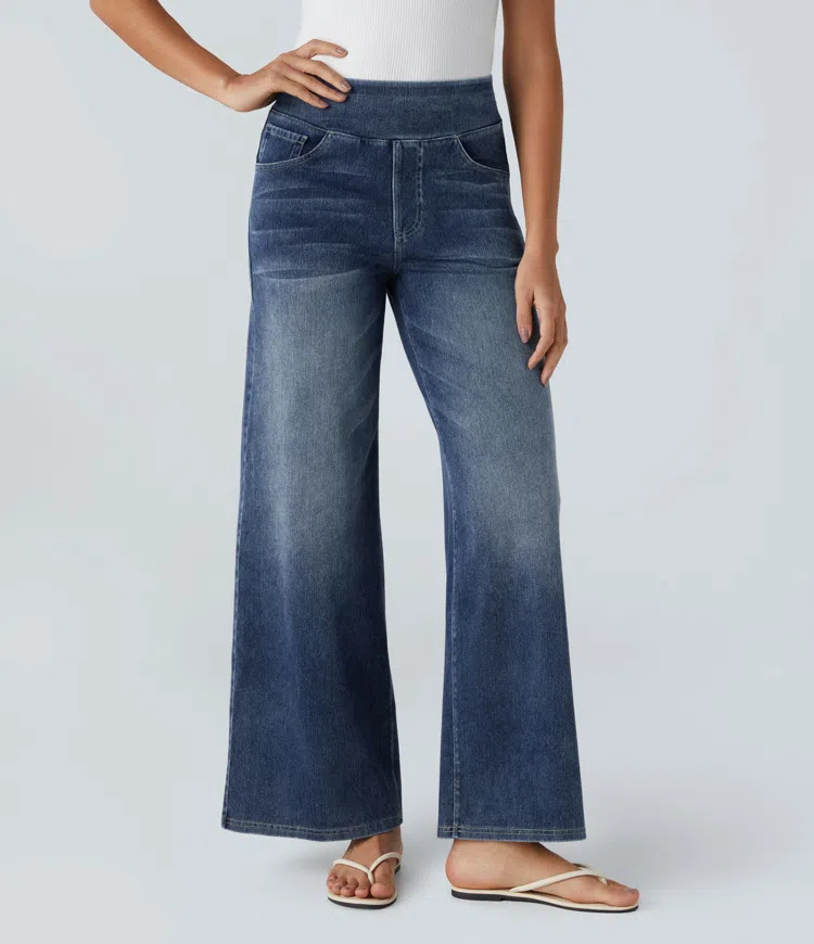 Comfortabele Jeans met Hoge Taille - Van Dongen Mode