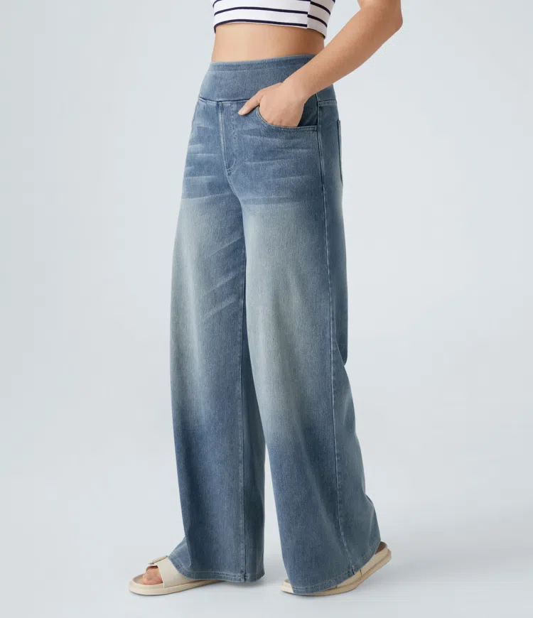 Comfortabele Jeans met Hoge Taille - Van Dongen Mode