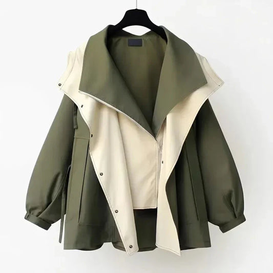 Moderne Tweekleurige Trenchcoat - Van Dongen Mode