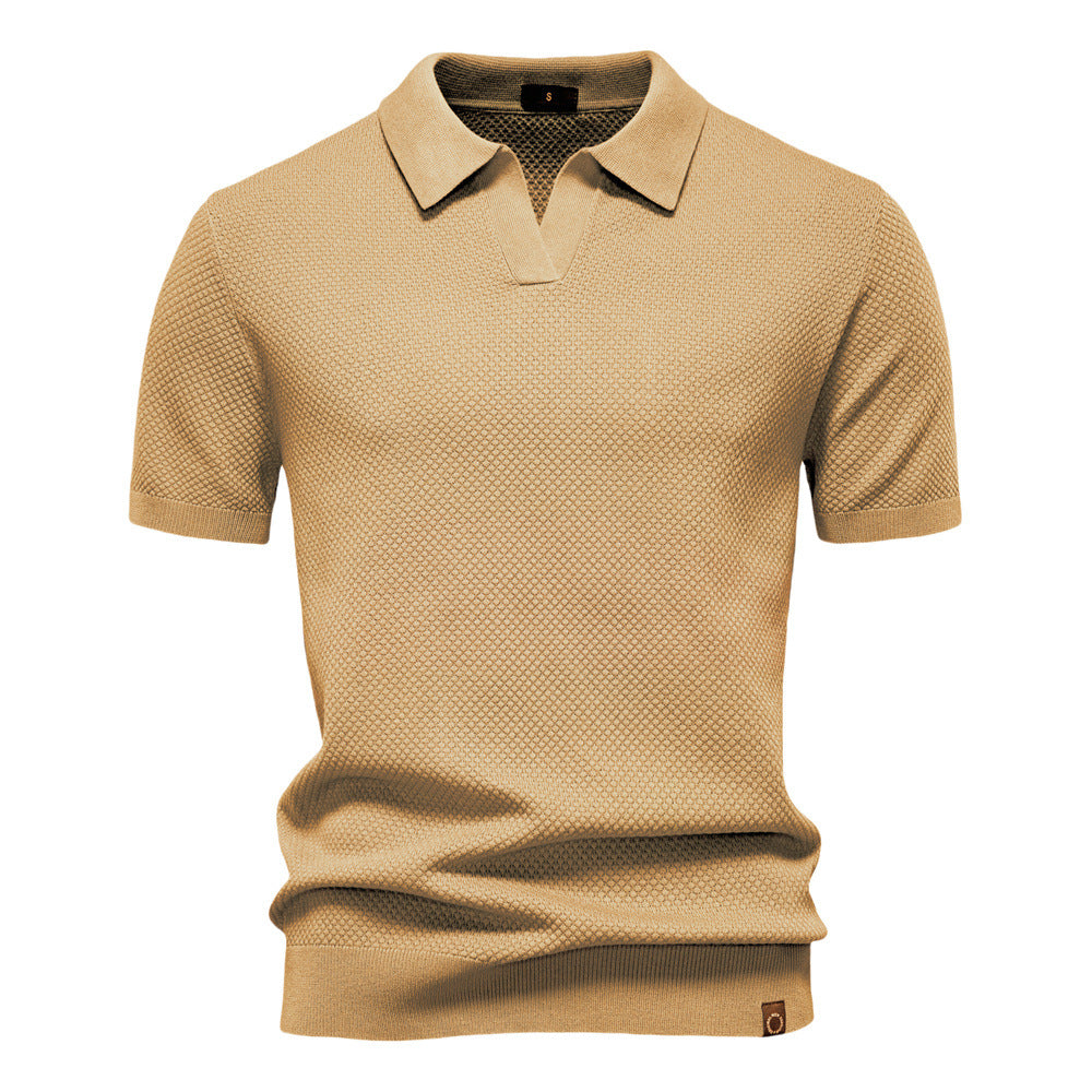 Witte Gebreide Polo met Open Kraag - Van Dongen Mode