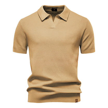 Witte Gebreide Polo met Open Kraag - Van Dongen Mode