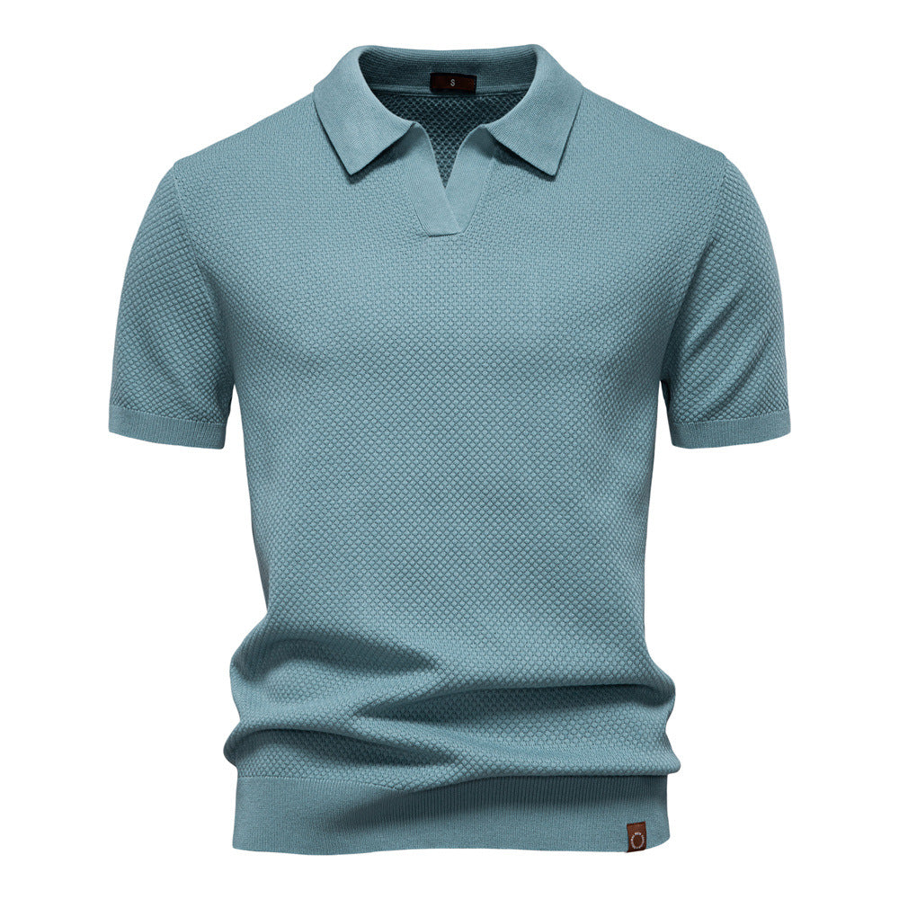 Witte Gebreide Polo met Open Kraag - Van Dongen Mode