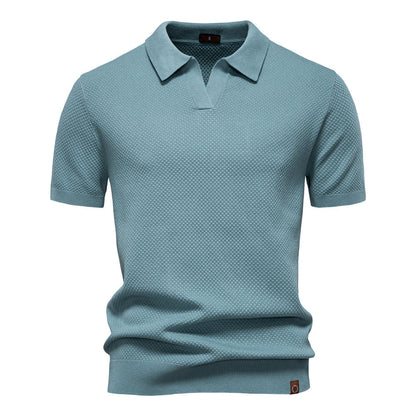 Witte Gebreide Polo met Open Kraag - Van Dongen Mode