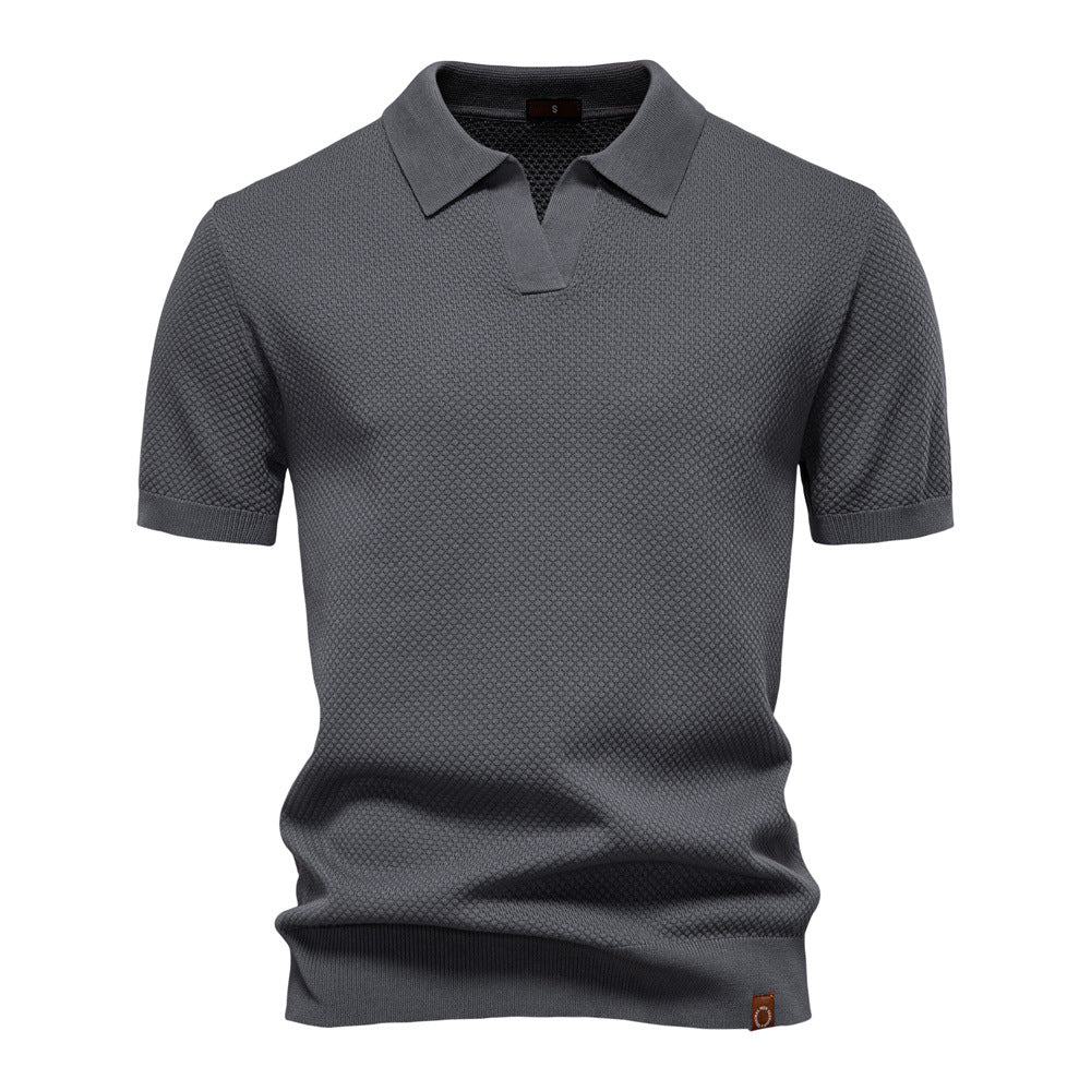 Witte Gebreide Polo met Open Kraag - Van Dongen Mode