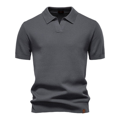 Witte Gebreide Polo met Open Kraag - Van Dongen Mode