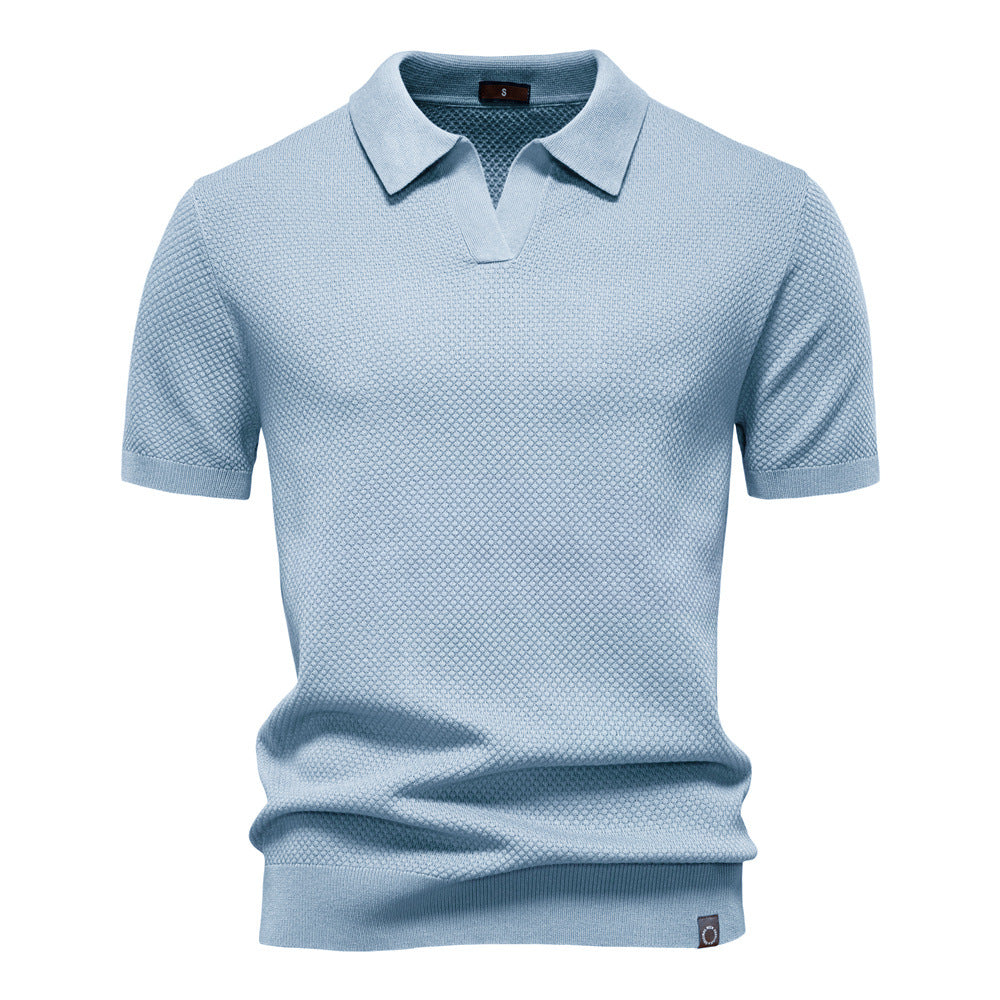 Witte Gebreide Polo met Open Kraag - Van Dongen Mode