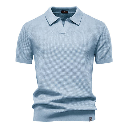 Witte Gebreide Polo met Open Kraag - Van Dongen Mode