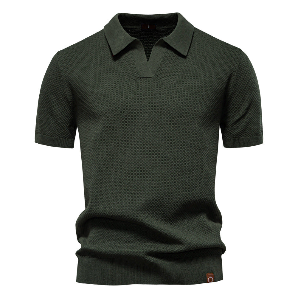 Witte Gebreide Polo met Open Kraag - Van Dongen Mode