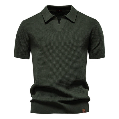 Witte Gebreide Polo met Open Kraag - Van Dongen Mode