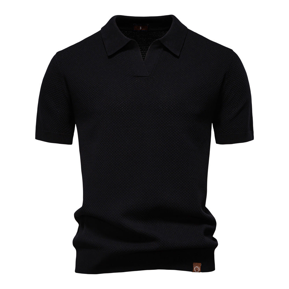 Witte Gebreide Polo met Open Kraag - Van Dongen Mode