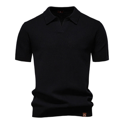 Witte Gebreide Polo met Open Kraag - Van Dongen Mode