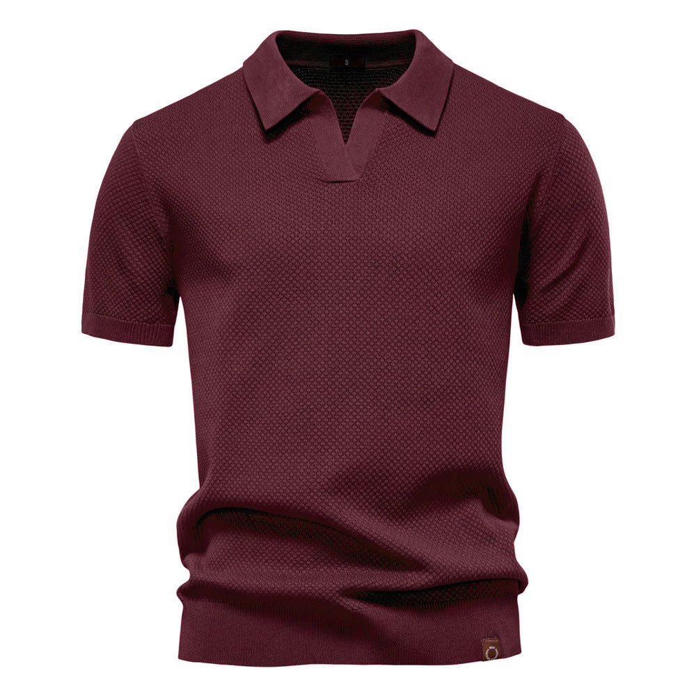Witte Gebreide Polo met Open Kraag - Van Dongen Mode