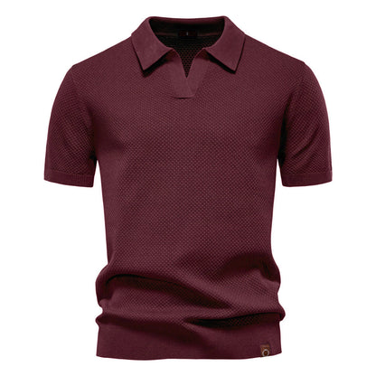 Witte Gebreide Polo met Open Kraag - Van Dongen Mode