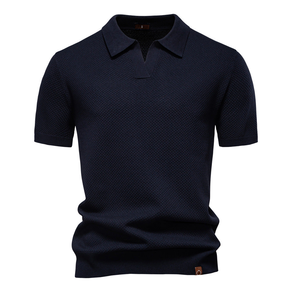 Witte Gebreide Polo met Open Kraag - Van Dongen Mode