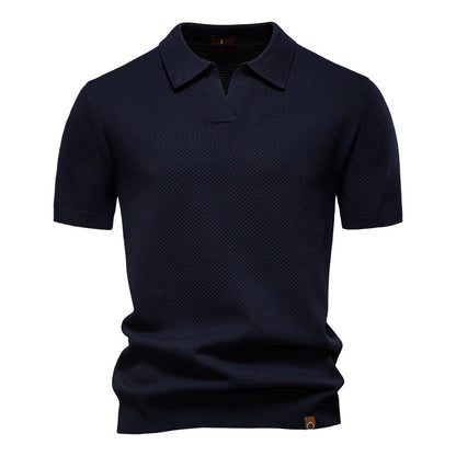 Witte Gebreide Polo met Open Kraag - Van Dongen Mode