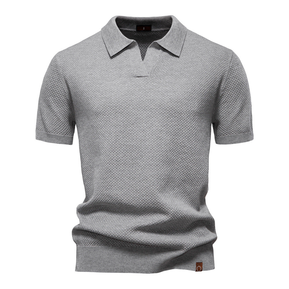 Witte Gebreide Polo met Open Kraag - Van Dongen Mode