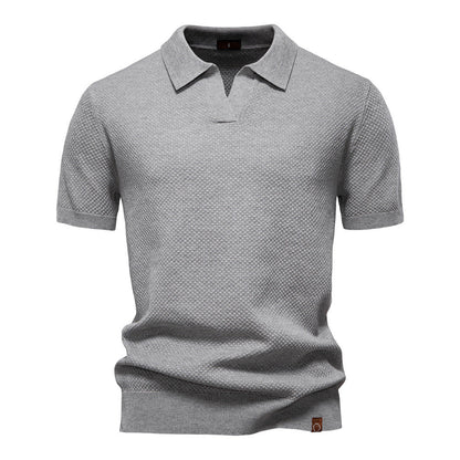 Witte Gebreide Polo met Open Kraag - Van Dongen Mode