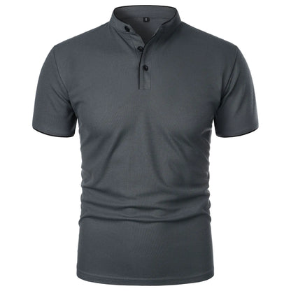Stretch Fit Herenpolo met Moderne Kraag - Van Dongen Mode