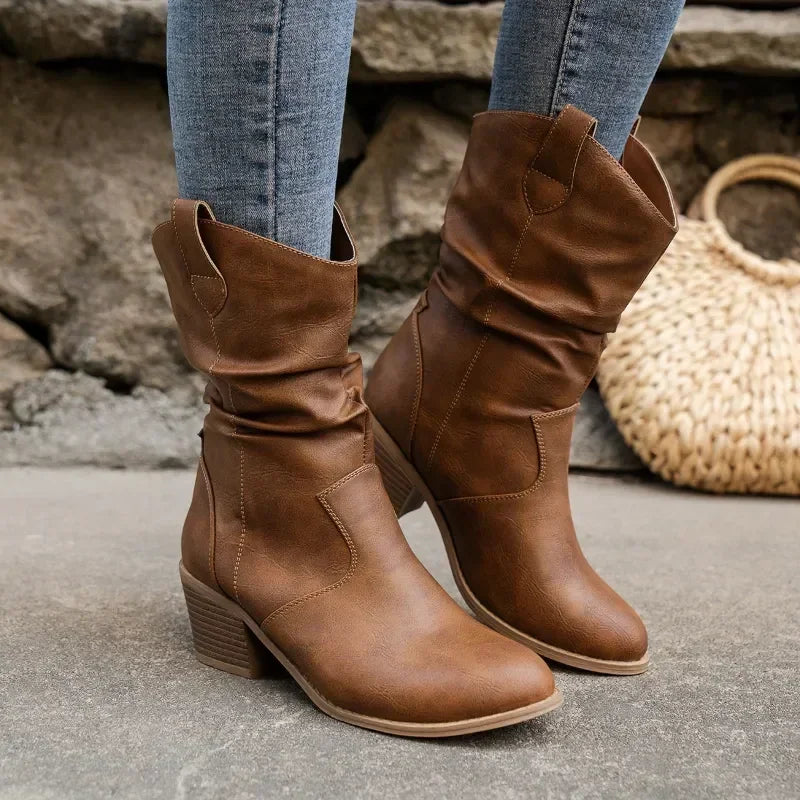 Klassieke Mid-Calf Western Boots - Van Dongen Mode