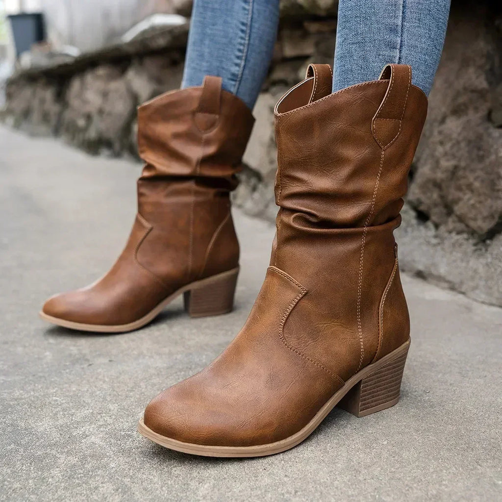 Klassieke Mid-Calf Western Boots - Van Dongen Mode
