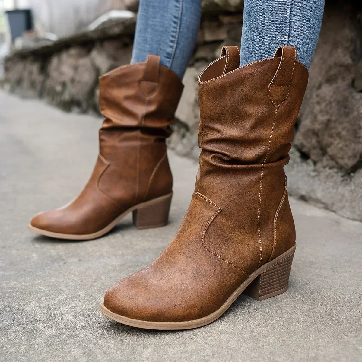 Klassieke Mid-Calf Western Boots - Van Dongen Mode