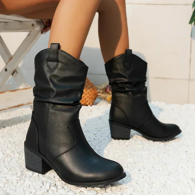 Klassieke Mid-Calf Western Boots - Van Dongen Mode