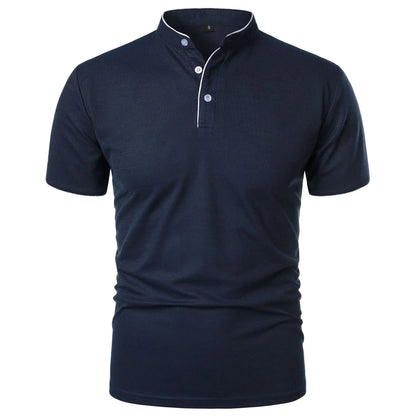 Stretch Fit Herenpolo met Moderne Kraag - Van Dongen Mode