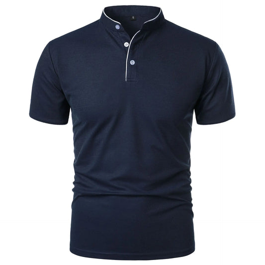Stretch Fit Herenpolo met Moderne Kraag - Van Dongen Mode