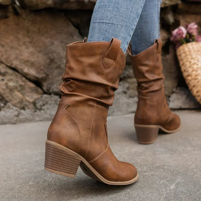 Klassieke Mid-Calf Western Boots - Van Dongen Mode