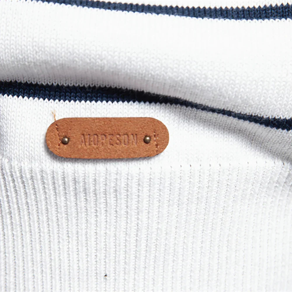 Katoenen Herentrui met Streepdesign - Van Dongen Mode