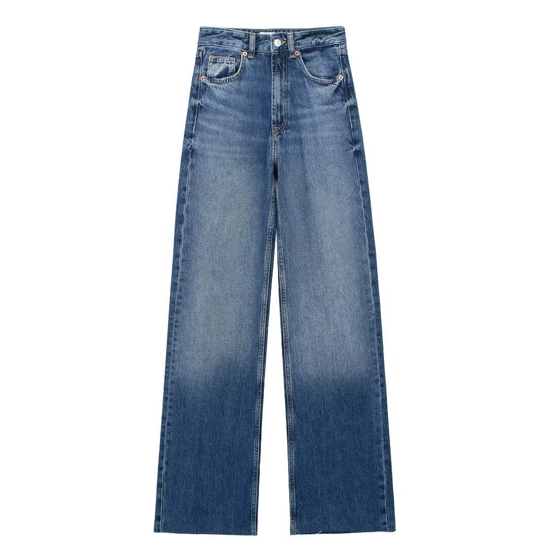 Blauwe Damesbroek Wide Leg - Van Dongen Mode
