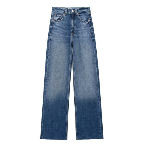 Blauwe Damesbroek Wide Leg - Van Dongen Mode