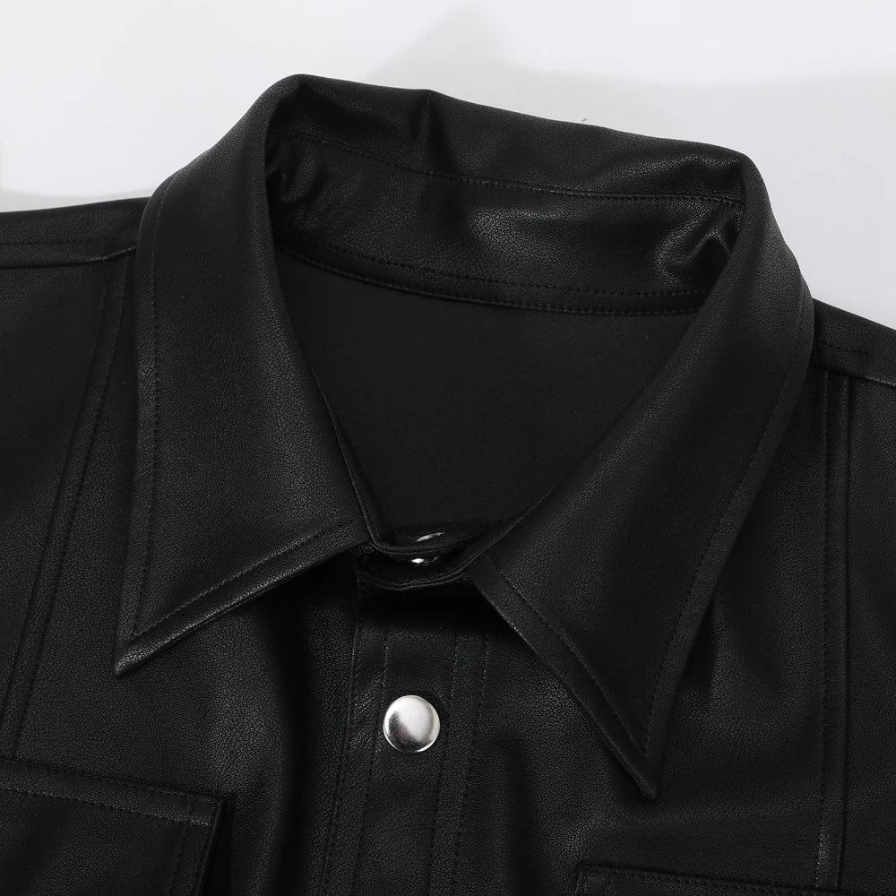 Heren Longsleeve van PU-Kunstleer - Van Dongen Mode