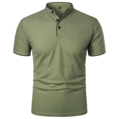 Stretch Fit Herenpolo met Moderne Kraag - Van Dongen Mode