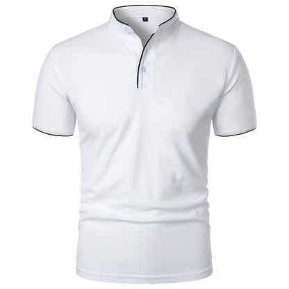 Stretch Fit Herenpolo met Moderne Kraag - Van Dongen Mode