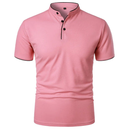 Stretch Fit Herenpolo met Moderne Kraag - Van Dongen Mode