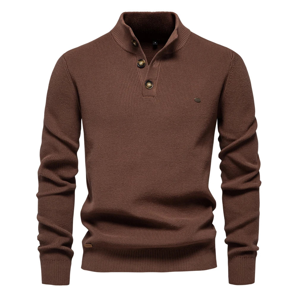 Katoenen Herentrui met Knoopdetails - Van Dongen Mode