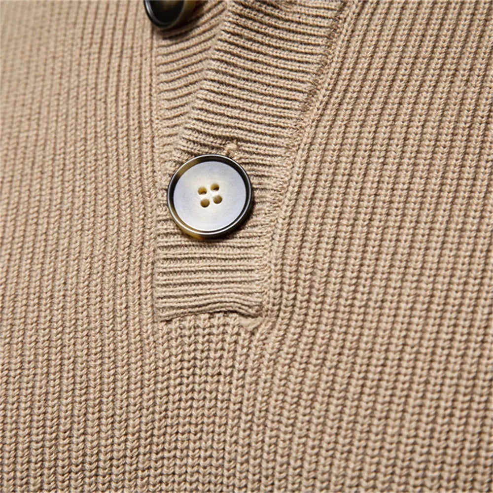 Katoenen Herentrui met Knoopdetails - Van Dongen Mode