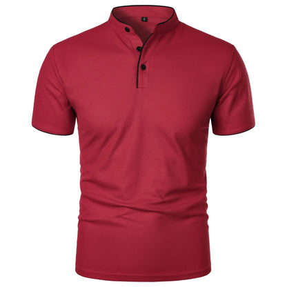 Stretch Fit Herenpolo met Moderne Kraag - Van Dongen Mode