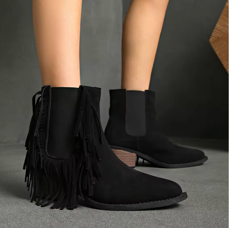 Luxe Franje Enkellaarzen - Van Dongen Mode