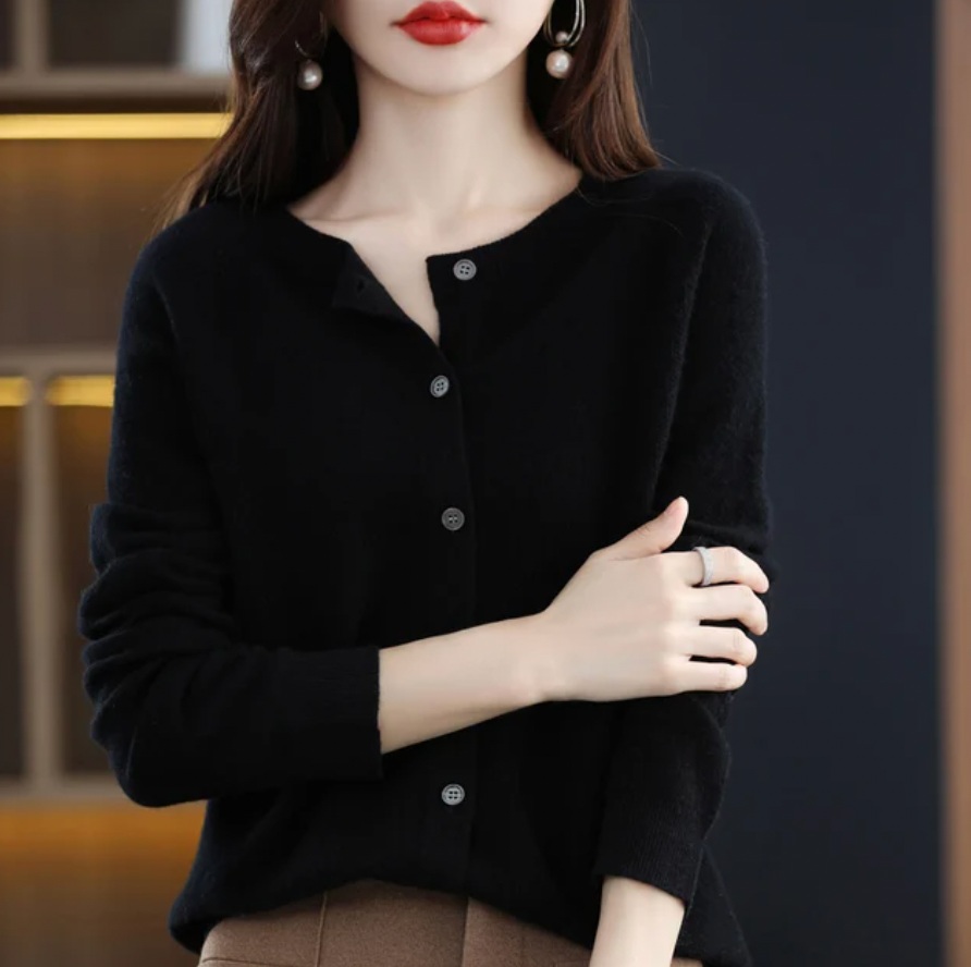 Elegante Knoopjes Cardigan - Van Dongen Mode