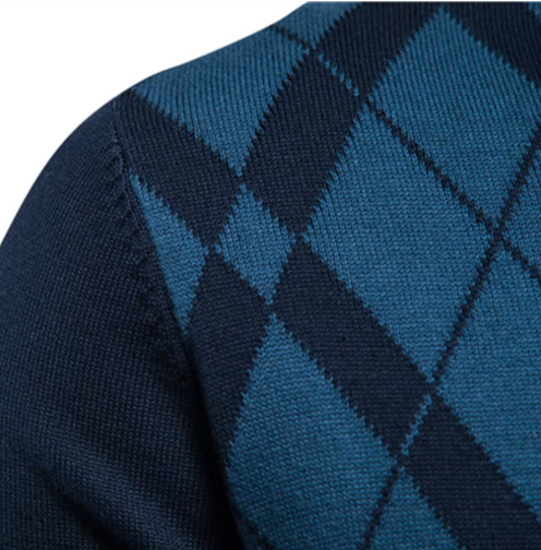 Half-Zip Herentrui met Gerstekorrelstructuur - Van Dongen Mode