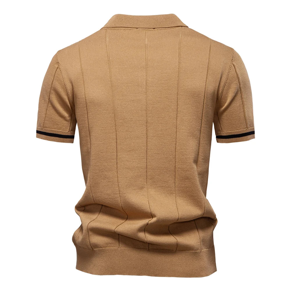 Zomerse Katoenen Polo met Ritskraag - Van Dongen Mode